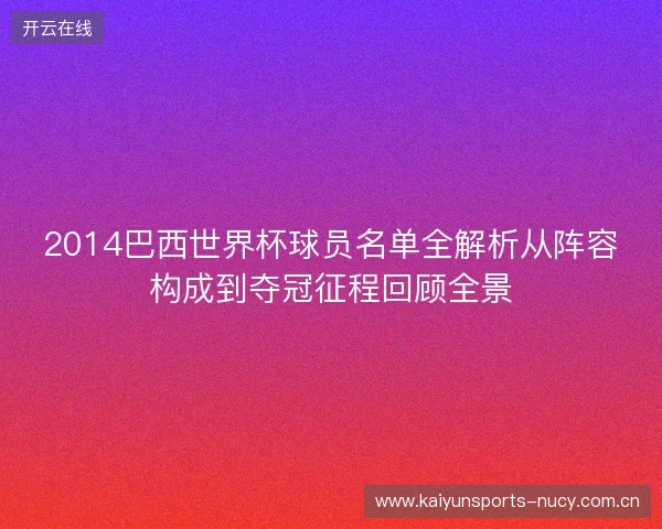 2014巴西世界杯球员名单全解析从阵容构成到夺冠征程回顾全景